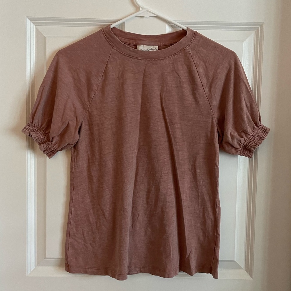 Universal Thread Puff Sleeve T-Shirt. Dusty Rose, Size XL.